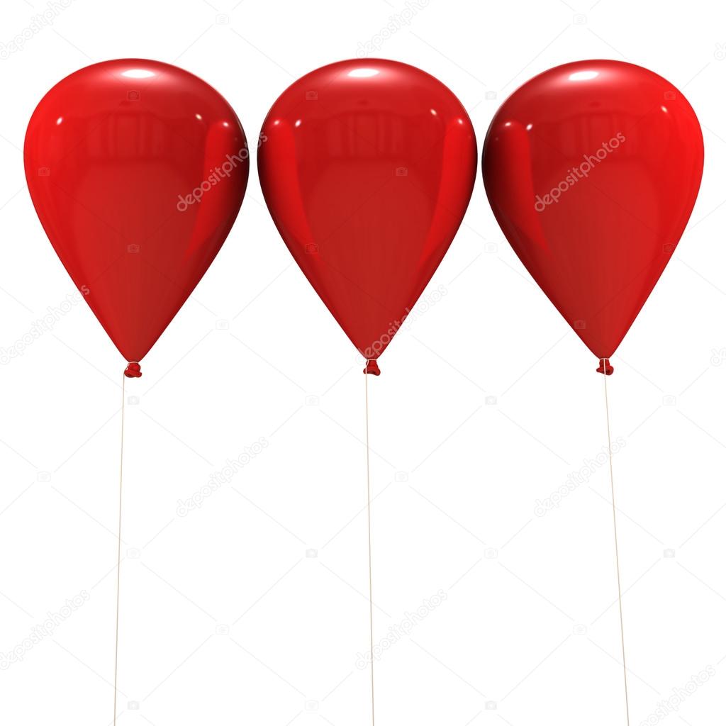 Red balloons trio