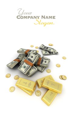 Cash and gold US clipart