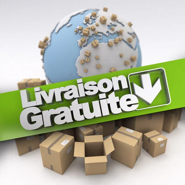 Internationale livraison gratuite — Stockfoto