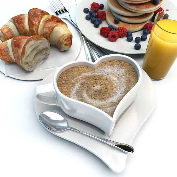 Pequeno-almoço romântico — Fotografia de Stock