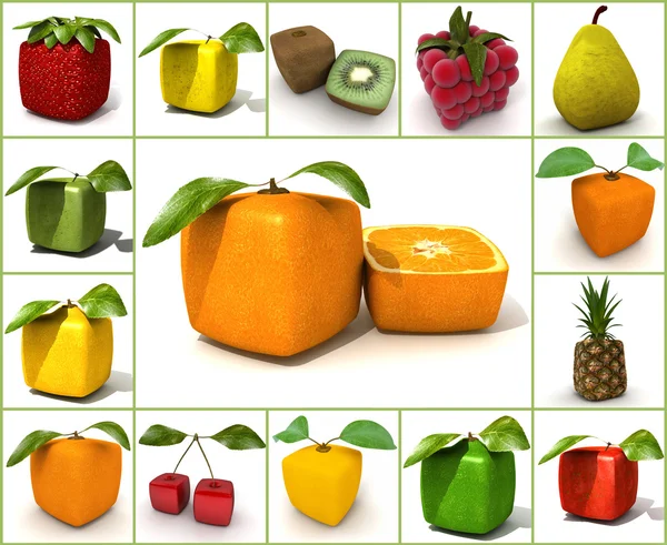 Original  fruit collage — Stock Photo, Image