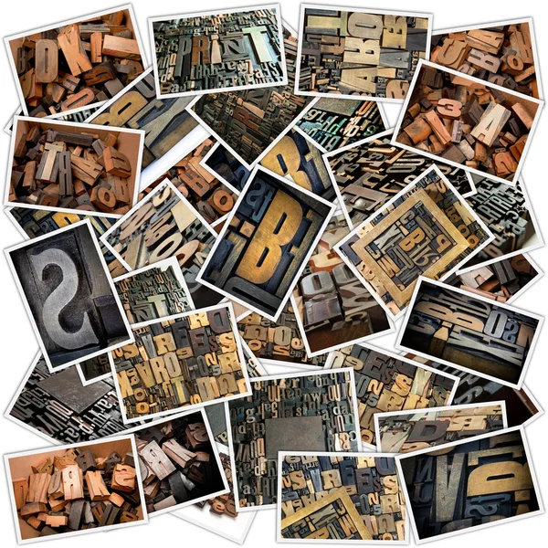 Wood typescript collection — Stock Photo, Image