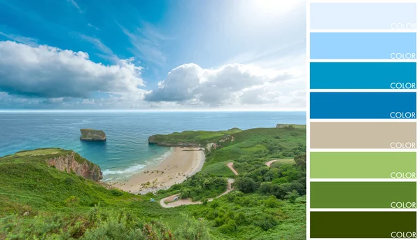 Coast landscape color coded — Stock Photo, Image