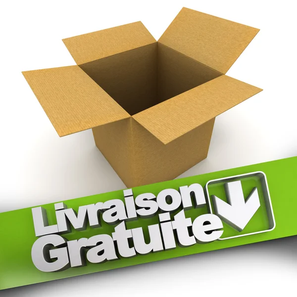 Livraison gratuite, open box — Stock Photo, Image