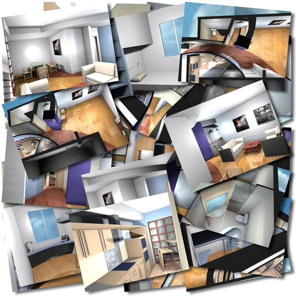 Collage interni casa — Foto Stock