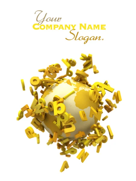 World of letters yellow slogan — Stock Photo, Image