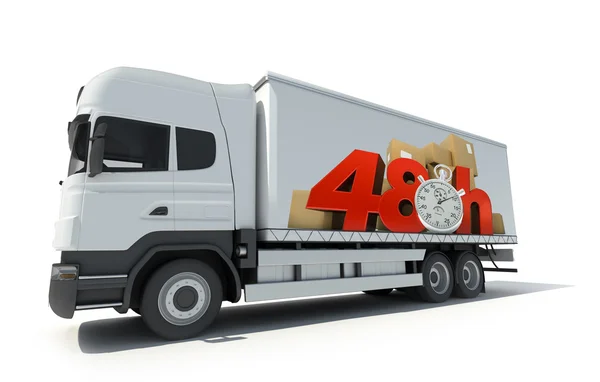 48 hrs delivery, truck — Stock Photo, Image