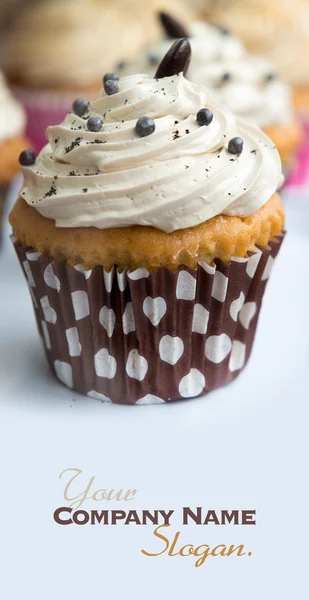 Chocolate and cream cupcake — Stock Photo, Image