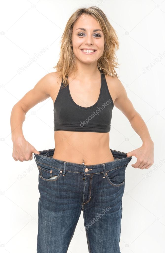 Happy woman after weight loss