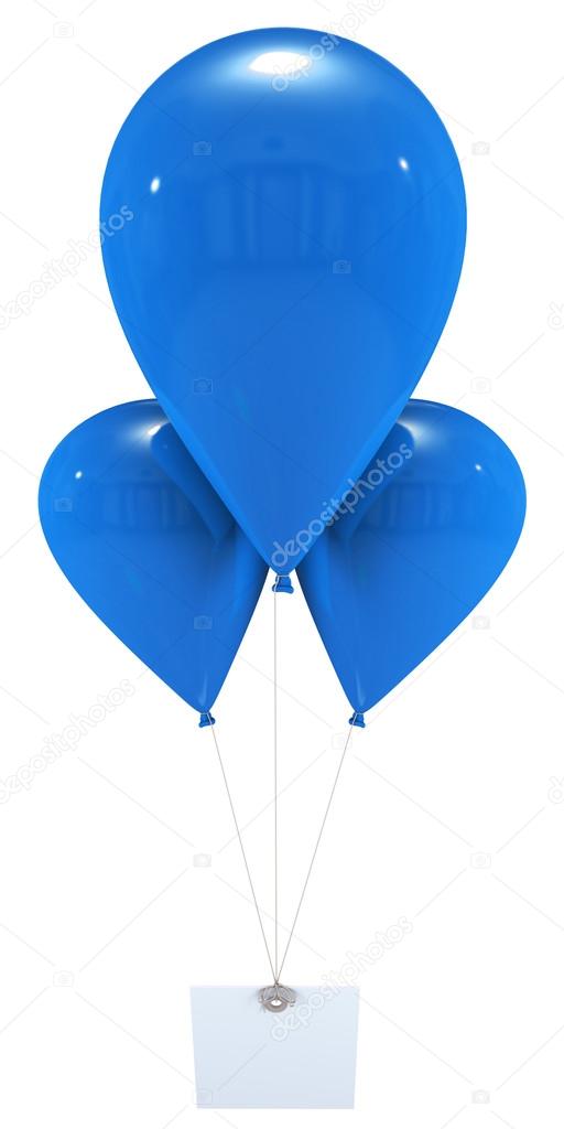 Message with blue balloons