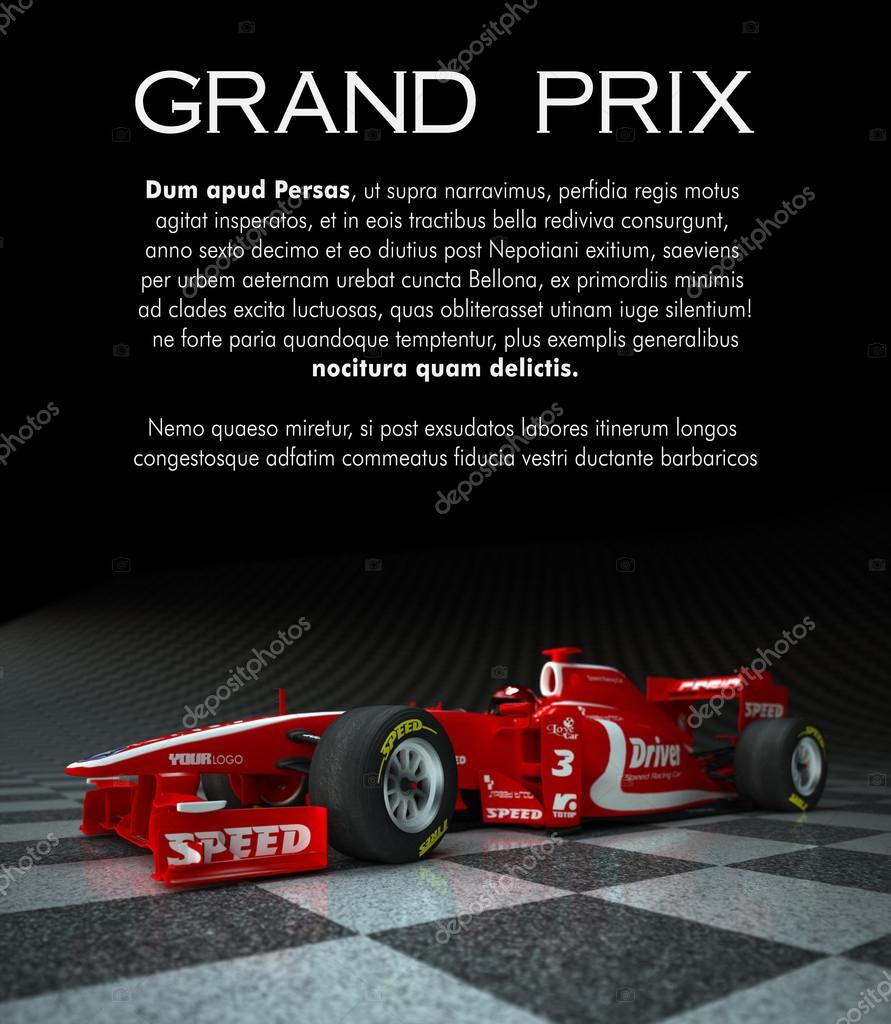 Customizable image with text and a sports race car with fake logos