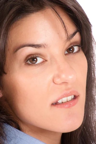 Close-up portrait of a brunette — Stock Photo, Image