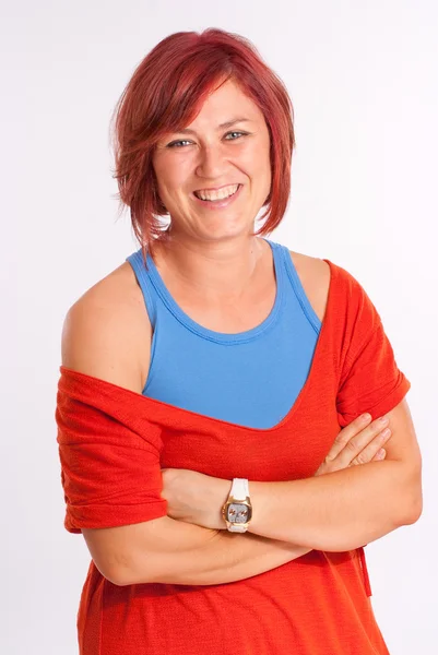 Smiling Red haired woman — Stock Photo, Image