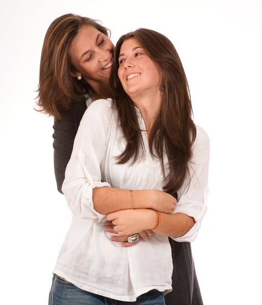 Mother and teenager cuddling — Stock Photo, Image