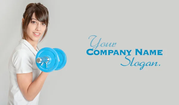 Young woman weight training — Stock Photo, Image