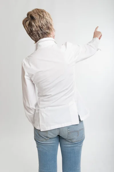 Pointing woman — Stock Photo, Image