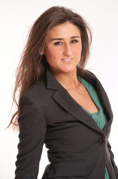 Pretty young brunette in a blazer — Stock Photo, Image