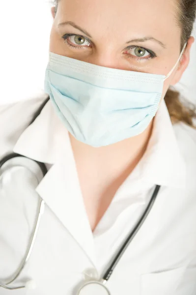 Masked female doctor — Stock Photo, Image