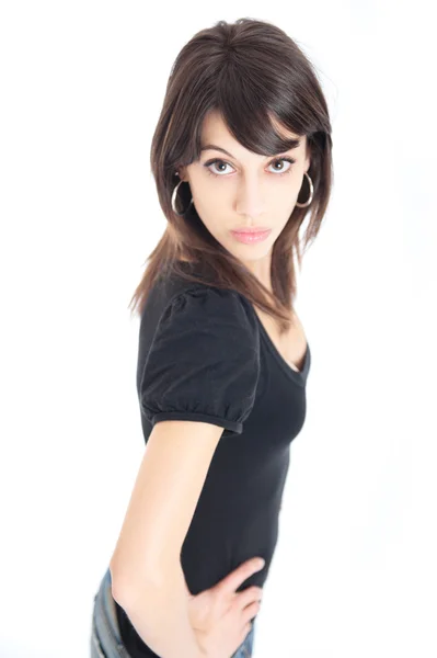 Serious thin brunette — Stock Photo, Image