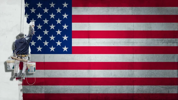 Industrial paint American Flag — Stock Photo, Image