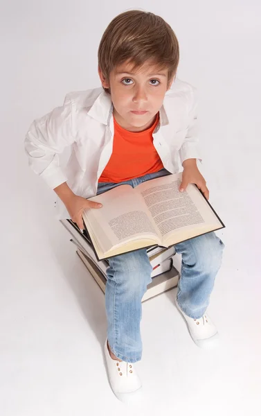 Vista aérea de un estudiante diligente — Foto de Stock