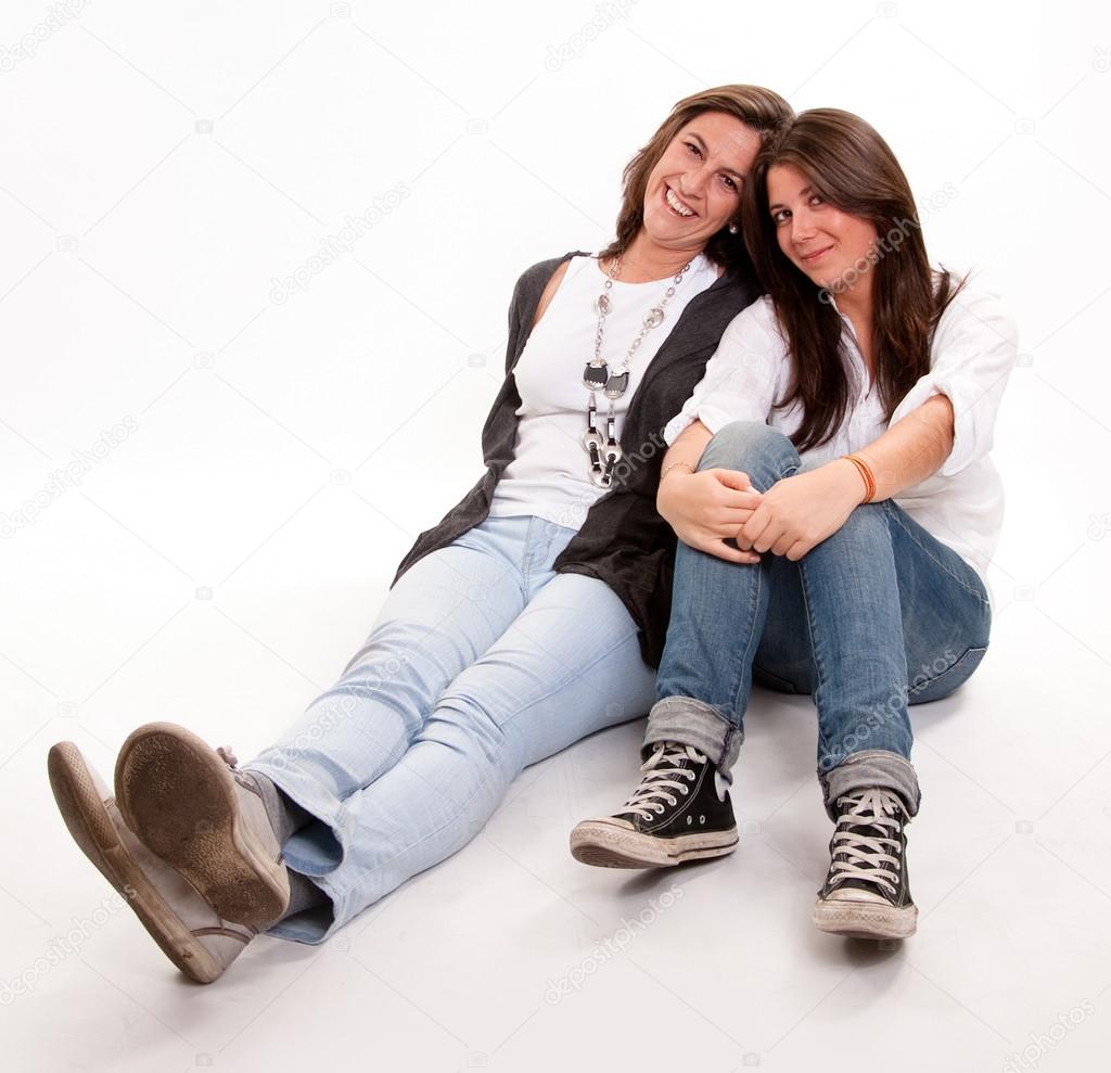 Mom and teen daughter perfect relationship