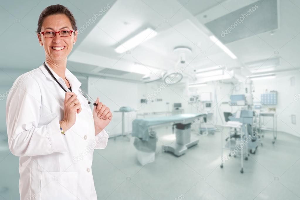 Smiling doctor in operating room