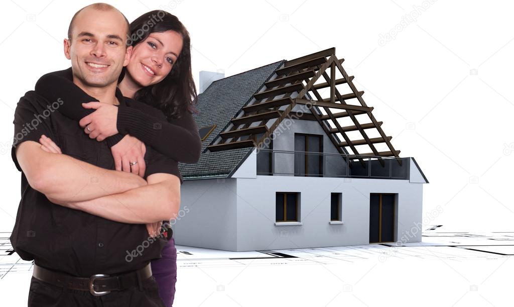 Young couple with housing project