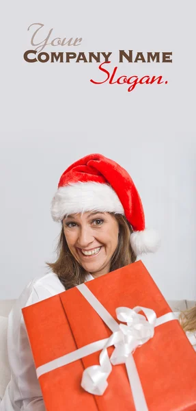 Grappige vrouwelijke santa — Stockfoto