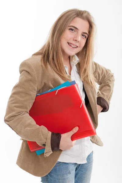 Glückliche süße Studentin — Stockfoto