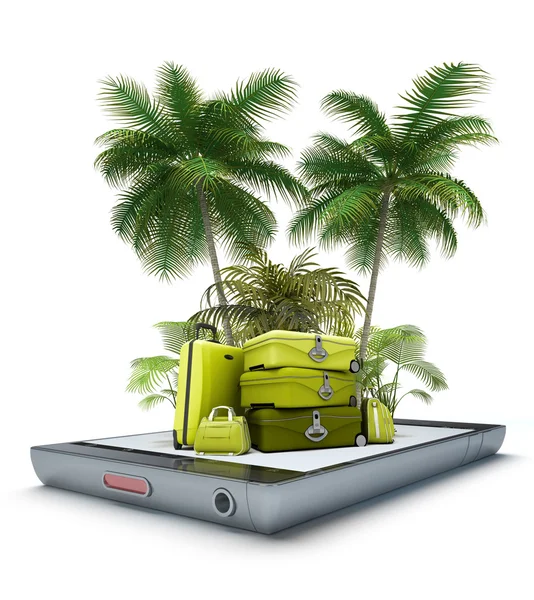 Vacation travel app — Stock Photo, Image