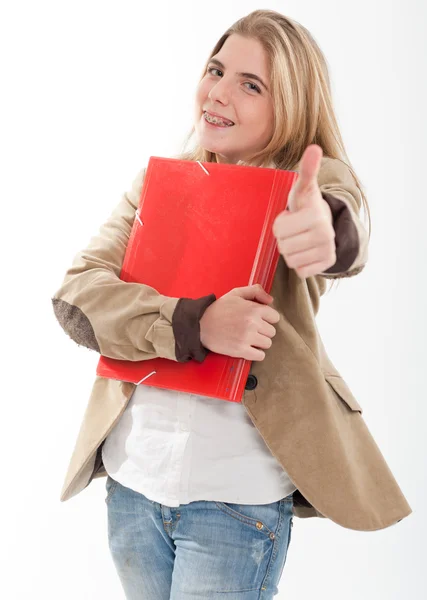 Gelukkig vrouwelijke student — Stockfoto