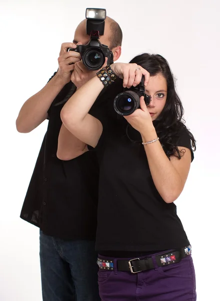 Photographers couple — Stock Photo, Image