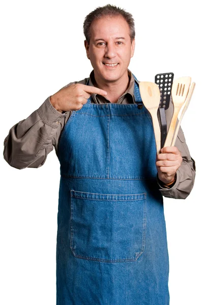 Cook a jeho nástroje — Stock fotografie