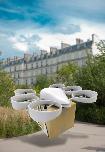 Drone comercial voando em torno de Paris — Fotografia de Stock
