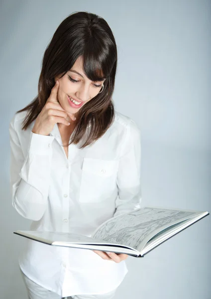 Daydreaming with book — Stock Photo, Image