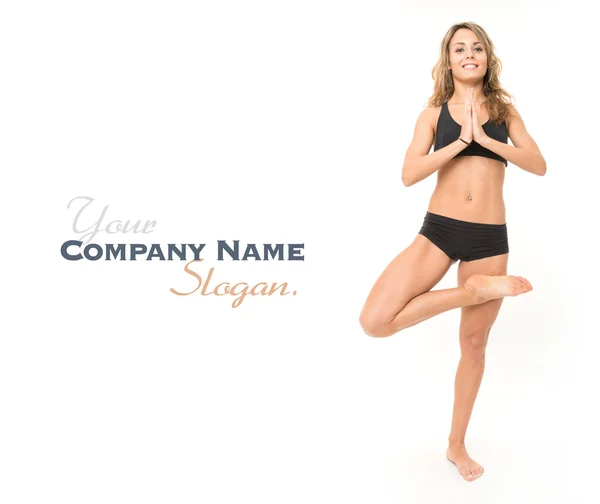 Yoga stretching — Stockfoto