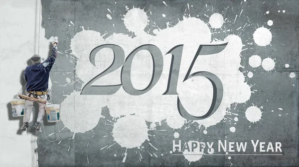Ευτυχισμένο το νέο έτος 2015 στην πρόσοψη — Φωτογραφία Αρχείου