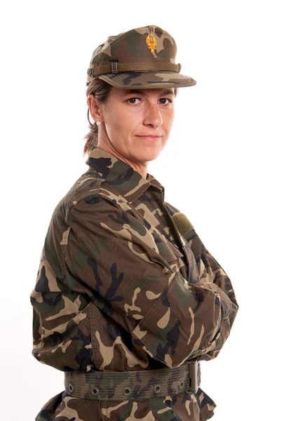 Professionell kvinnlig soldat — Stockfoto