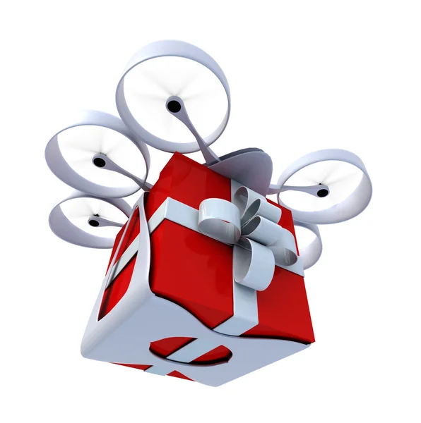 Drone flying present — Stock Photo, Image