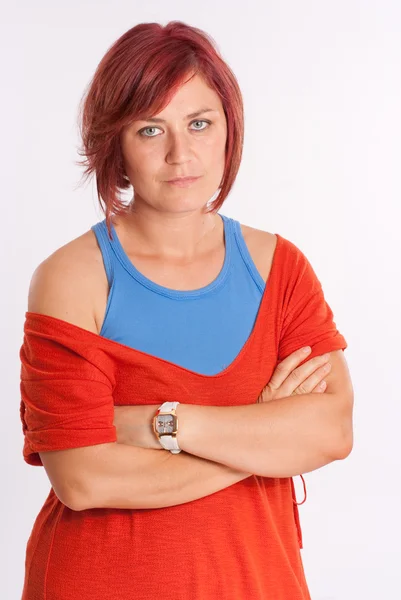 Serious Red haired woman — Stock Photo, Image