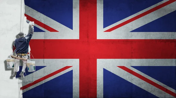 Průmyslové barvy vlajky Spojeného království — Stock fotografie