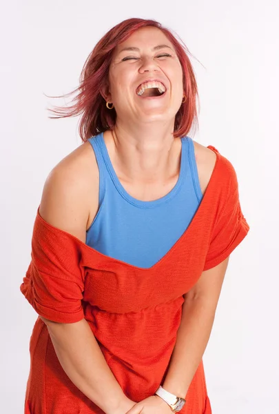 Smiling Red haired woman — Stock Photo, Image