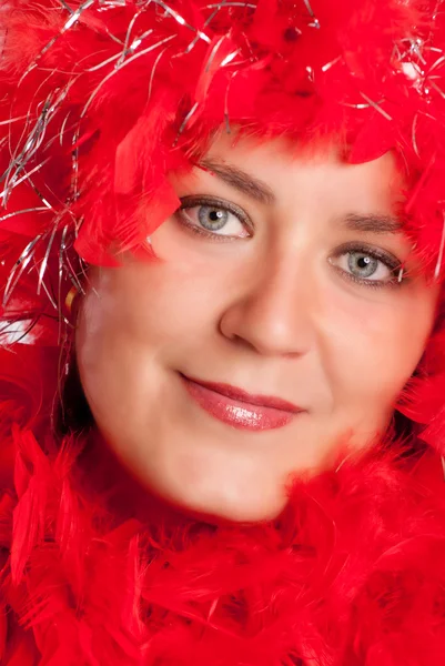 Vrouw in partij versnelling — Stockfoto