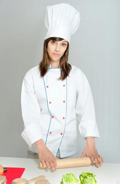 Chef e mattarello — Foto Stock