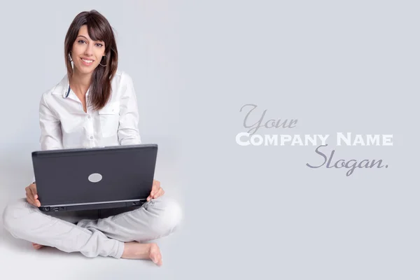 Happy young telecommuter — Stock Photo, Image