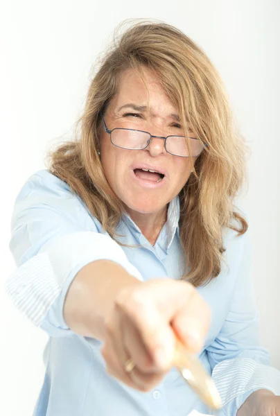 Assustador chefe feminino — Fotografia de Stock