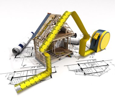 House under construction clipart