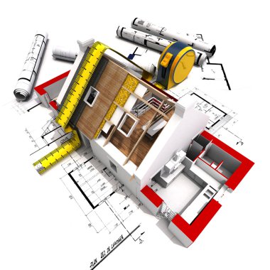 House under construction clipart