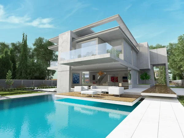 Havuzlu çağdaş ev